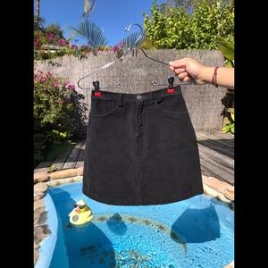 Corduroy black skirt